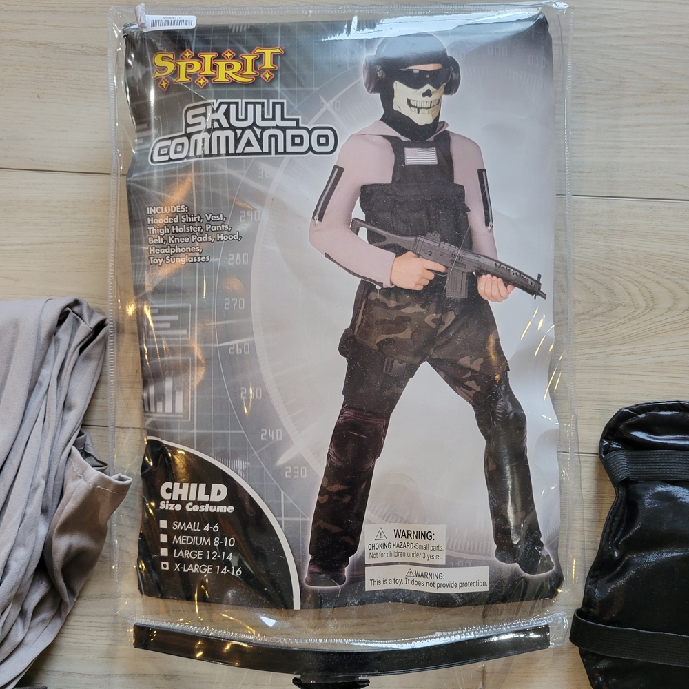 Spirit Skull Commando Kids Costume - Black and White